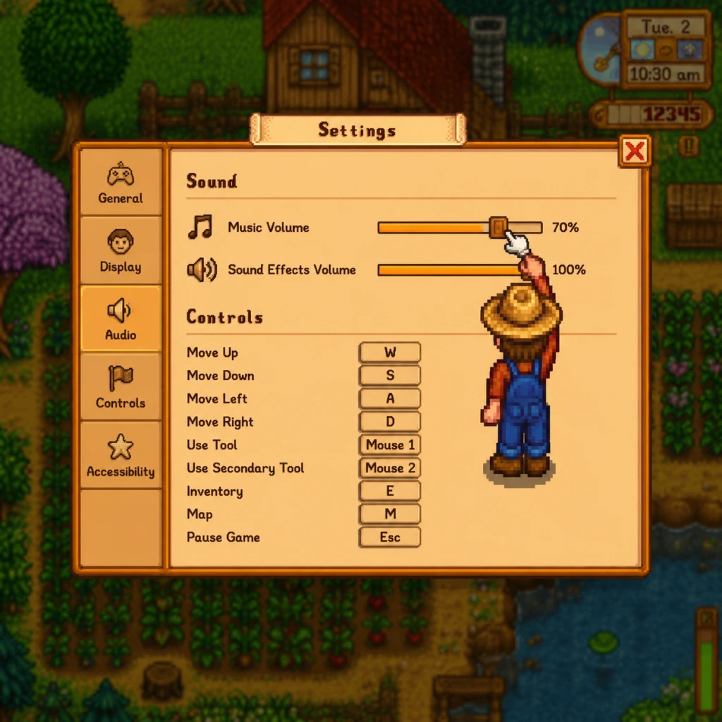 Stardew Valley Game Settings guide screenshot