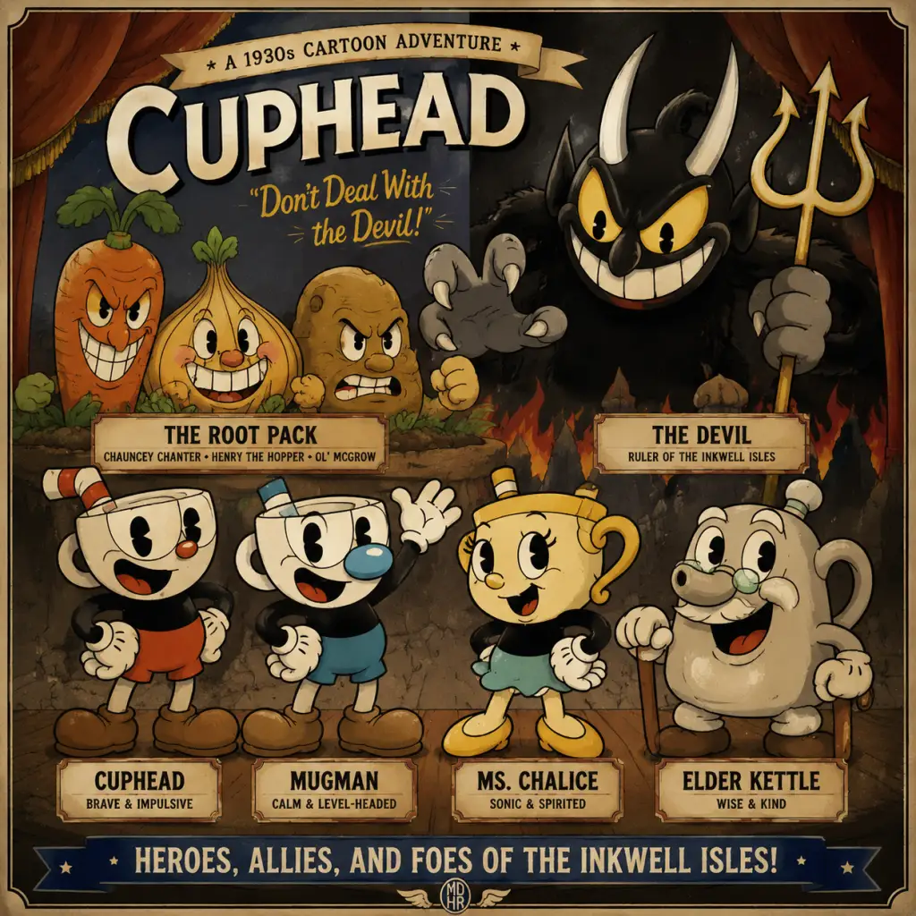 Cuphead Characters & Roles guide screenshot