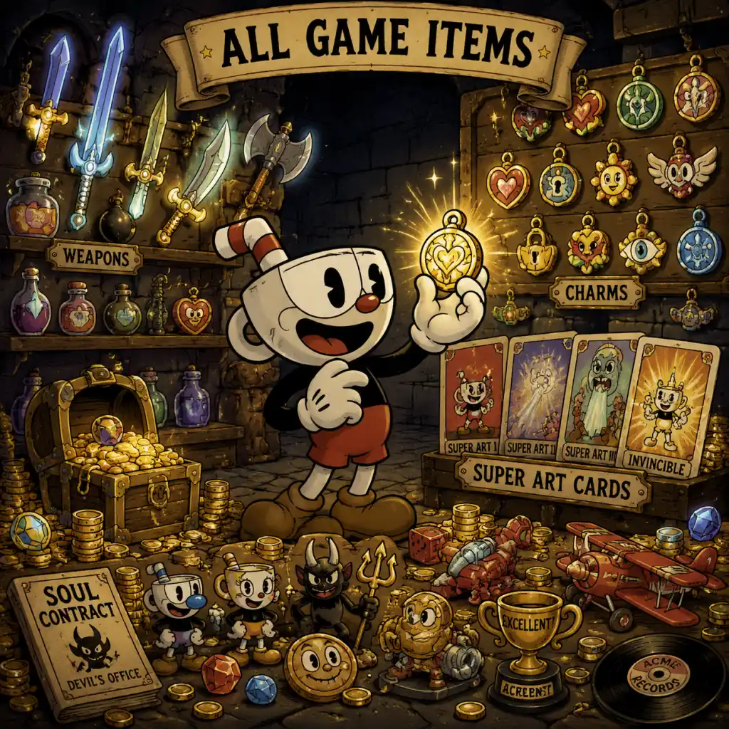 Cuphead All Game Items guide screenshot