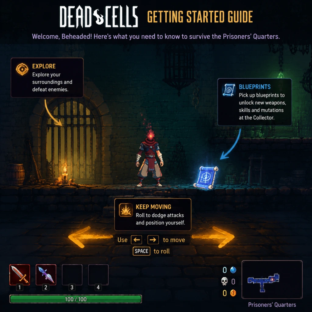 Dead Cells Getting Started guide screenshot