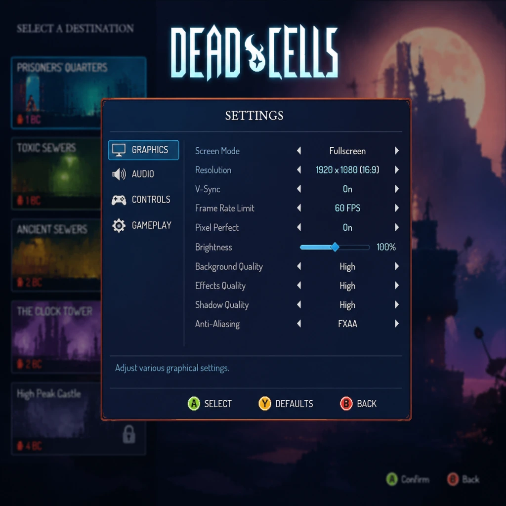 Dead Cells Game Settings guide screenshot