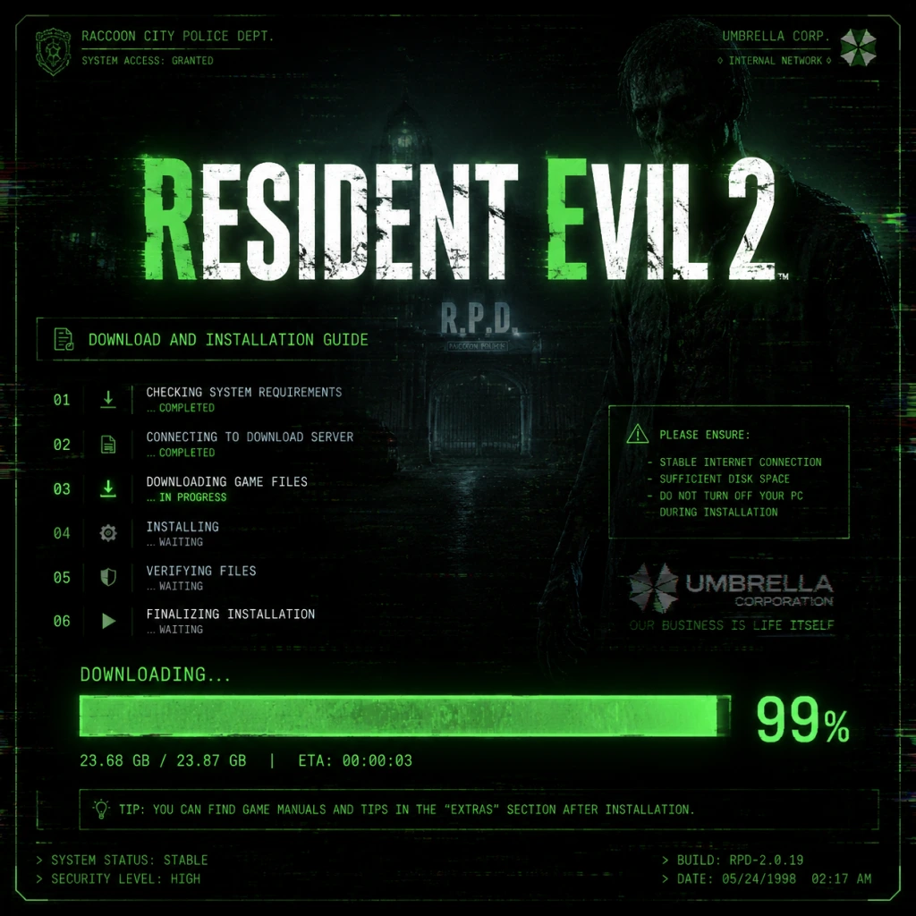 Resident Evil 2 Download & Installation guide screenshot