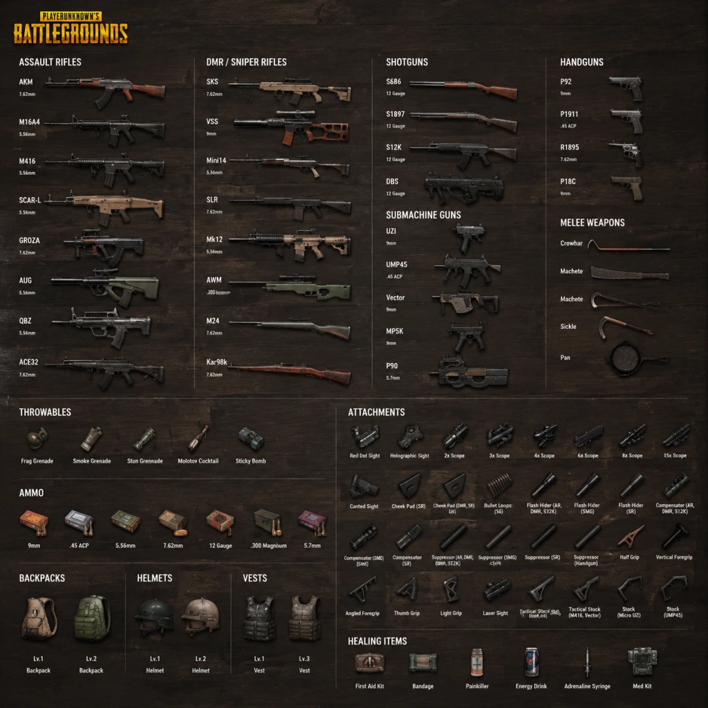 PlayerUnknown's Battlegrounds All Game Items guide screenshot