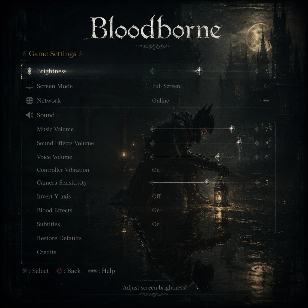 Bloodborne Game Settings guide screenshot