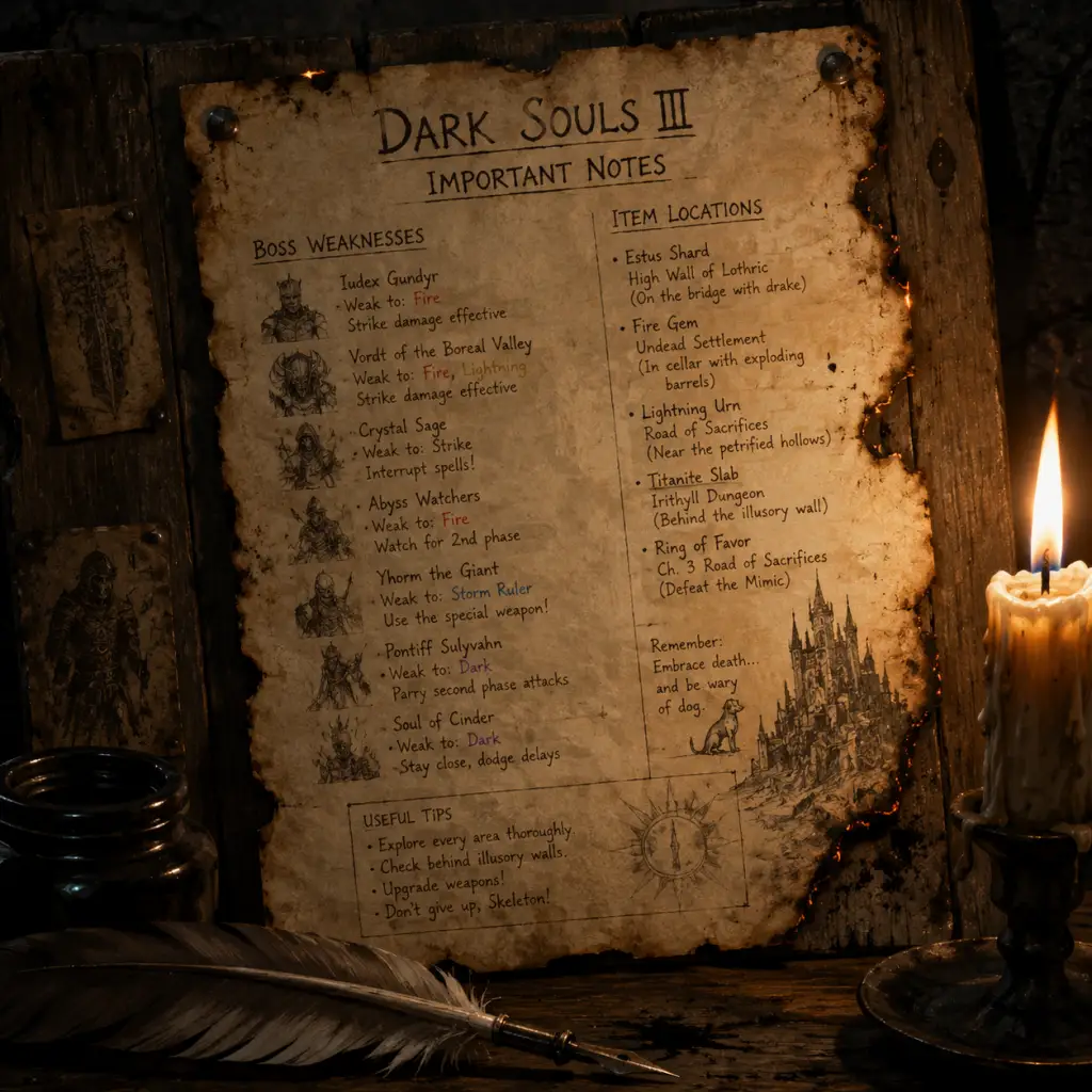 Dark Souls III Important Notes guide screenshot