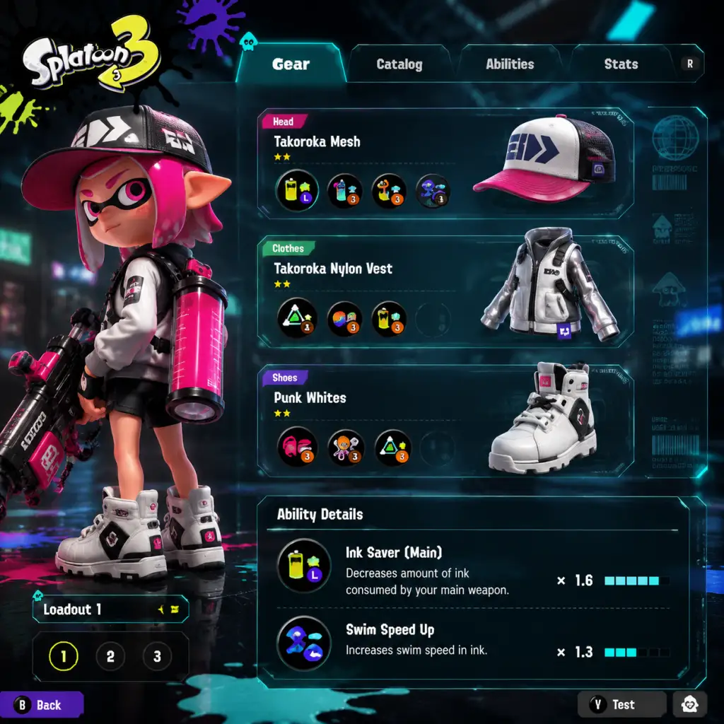 Splatoon 3 Character Skills guide screenshot