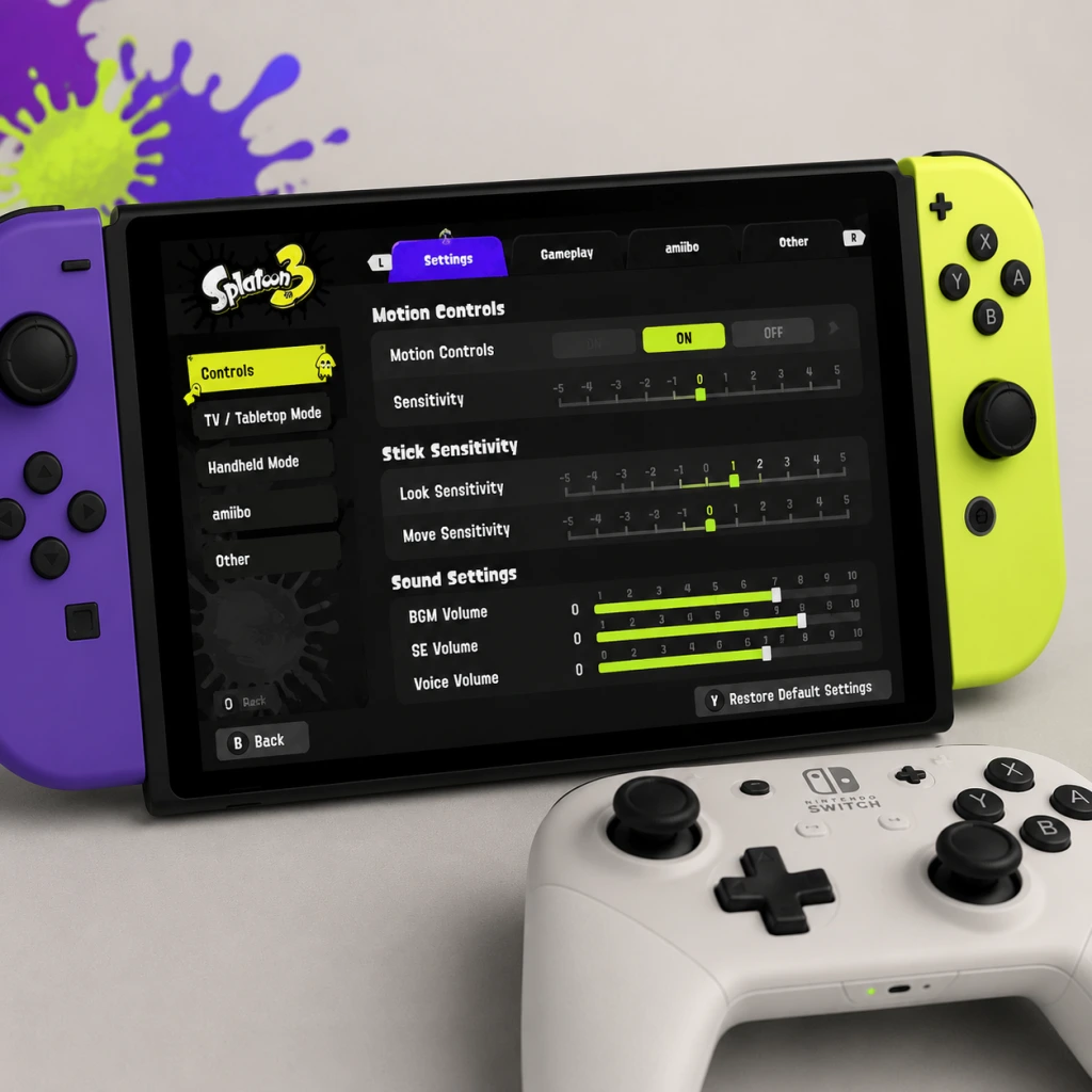 Splatoon 3 Game Settings guide screenshot