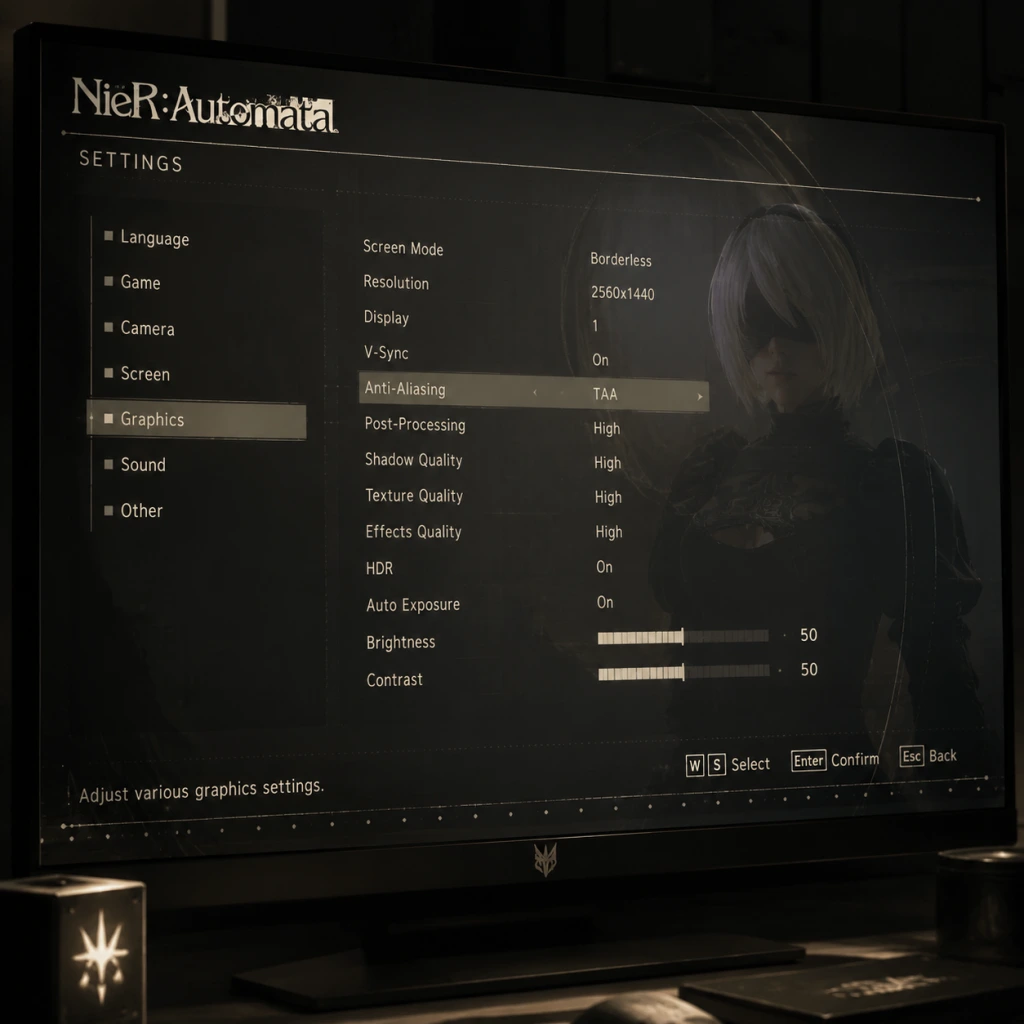 NieR: Automata Game Settings guide screenshot