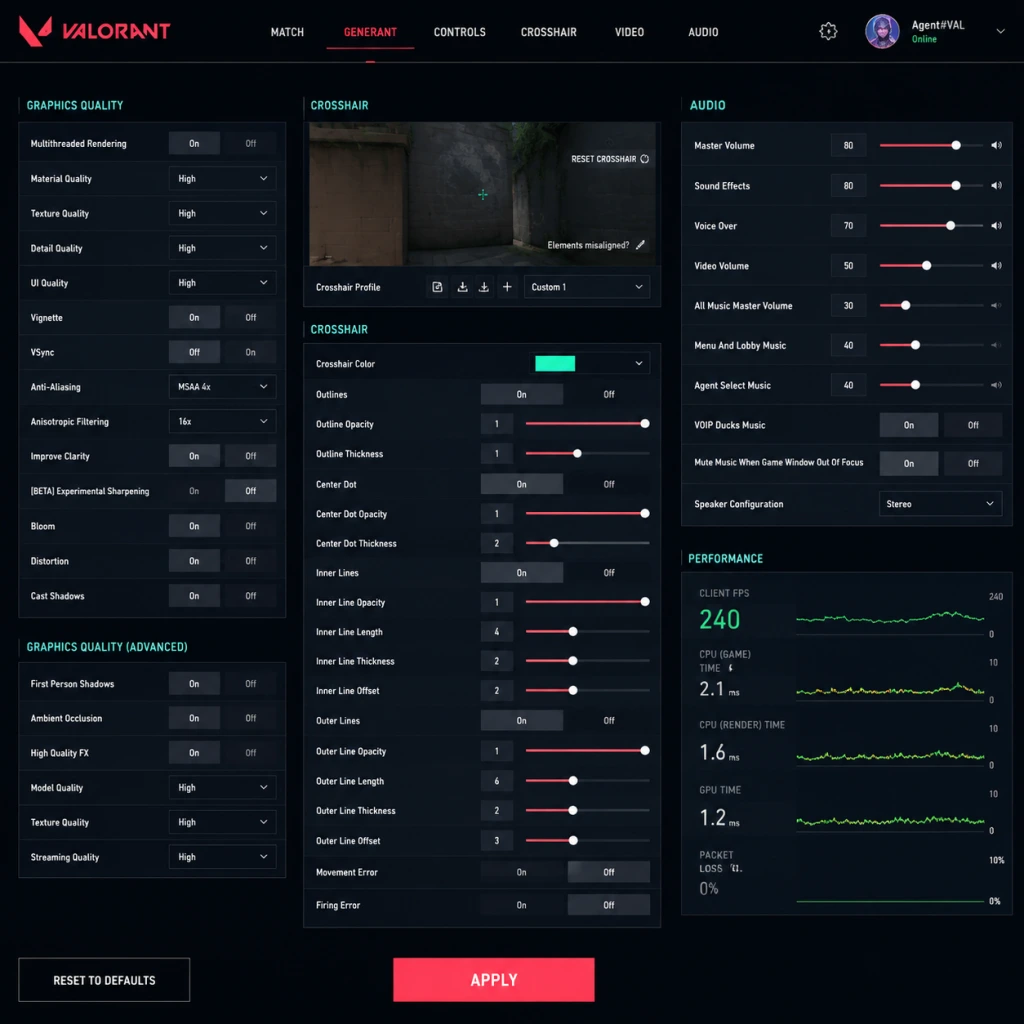 Valorant Game Settings guide screenshot