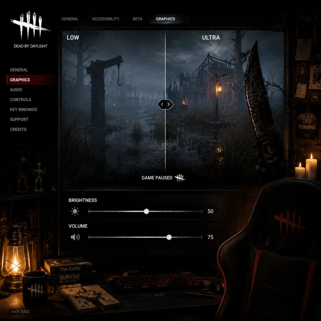 Dead by Daylight Game Settings guide screenshot