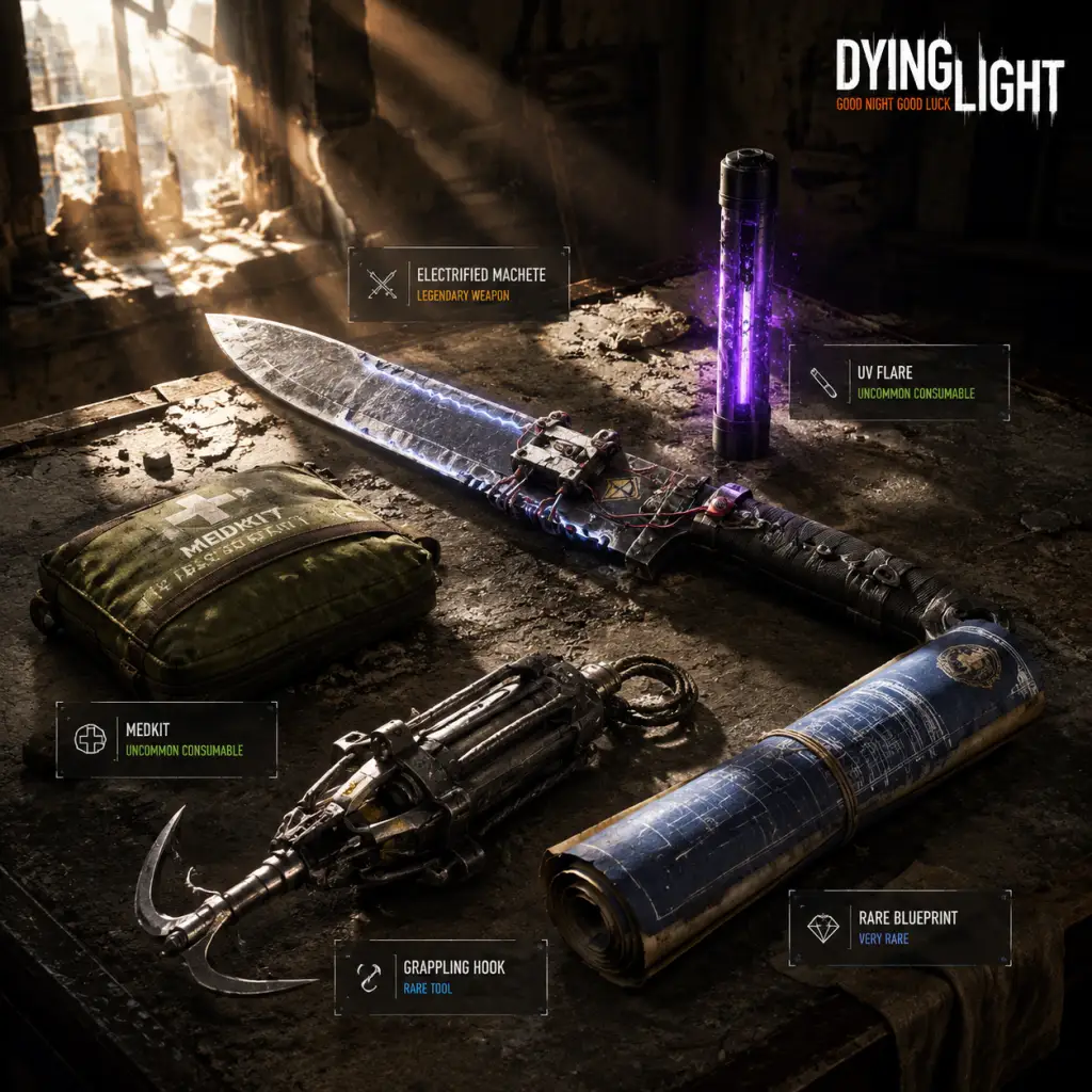 Dying Light All Game Items guide screenshot